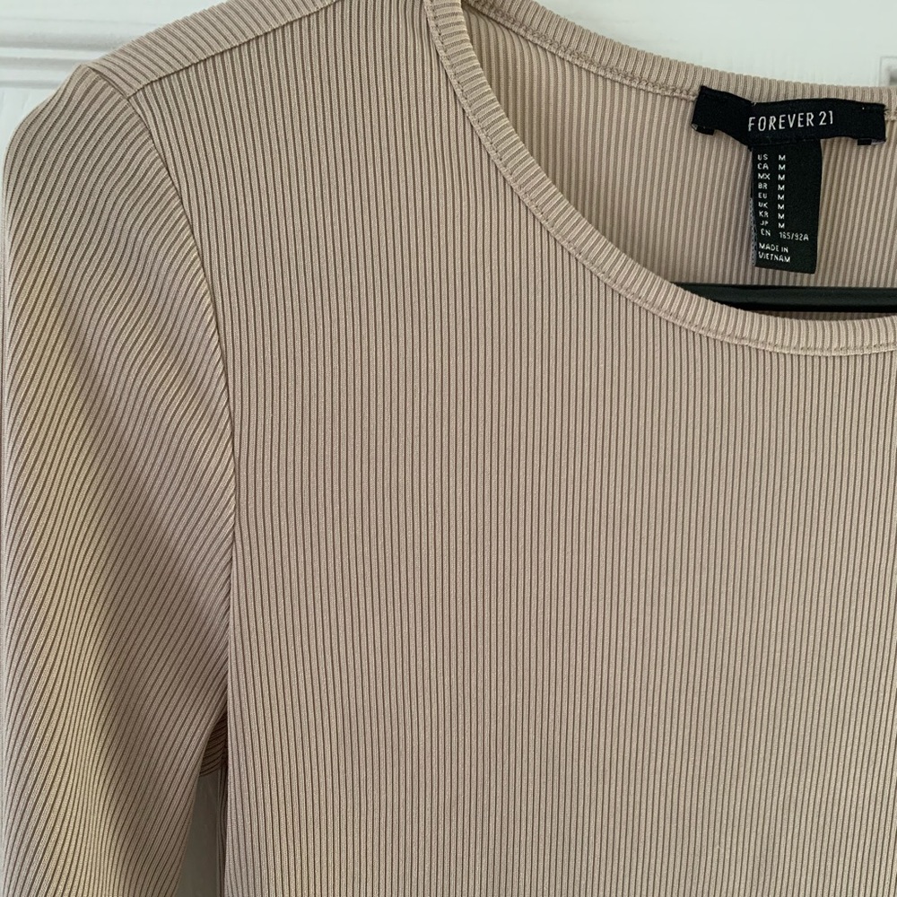 forever 21 nude ribbed crop top
